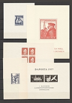 1936-44 Germany Reich Danzig Souvenir Sheets (5 Blocks, Reprints, MNH)