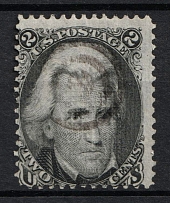 1868 2c Jackson, United States, USA (Scott 93, Black, Signed, Used, CV $55)