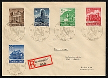 1941 Registered cover franked with five values of the Winterhilfe issue Mailed from Strassburg