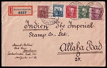 1933 (1 Apr) Czechoslovakia, Commercial Registered Cover from Berehove (Cancellations)