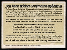 1933-1945 NSDAP Nazi Rare Propaganda, 'He Can Tell That to His Grandma!!', Slogan of The Week, Germany