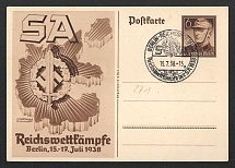 1938 'SA Reich Fights Berlin 1938', Propaganda Postcard, Third Reich Nazi Germany