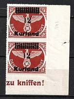 1945 12pf Kurland, German Occupation, Germany, Pair (Forgeries, MNH)