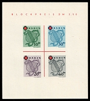 1949 Baden, French Zone of Occupation, Germany, Souvenir Sheet (Mi. Bl. 2 II, CV $110)