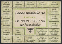 Germany Third Reich, Food Card from Fuhrer for Frontline Soldiers