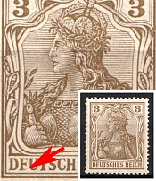 1902 3pf German Empire, Germany (Mi. 69 I, First 'E' in 'DEUTSCHES' Missing Line, CV $50, MNH)