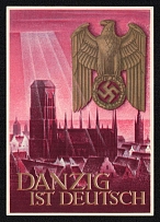 1923-1945 'Gdansk is German', Propaganda Postcard, Third Reich Nazi Germany