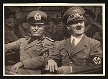 1941 'Men of the Time No. 126. The guide and Duce.', Propaganda Postcard, Third Reich Nazi Germany