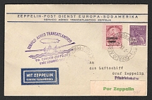 1932 (2 Sep) Brazil, Graf Zeppelin airship airmail cover from Pernambuco - Friedrichshafen, Flight to South America 'Recife - Friedrichshafen' (Sieger 172, CV $50)