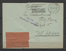 1943 Third Reich fieldpost cover from Kiel with postmark Back. Missing recipient