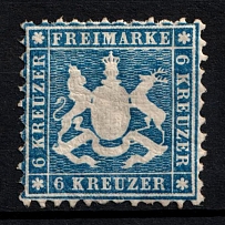 1864 6k Wurttemberg, German States, Germany (Mi. 27, Sc. 37, CV $260)