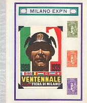 1939 Fair in Milan, Italy, Stock of Cinderellas, Non-Postal Stamps, Labels, Advertising, Charity, Propaganda, Postcard (#662)