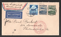 1936 (3 May) Germany, Hindenburg airship airmail cover from Hamburg to Philadelphia (United States), 1st flight to North America 'Frankfurt - Lakehurst' (Sieger 406 D)