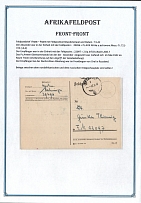 1942 (7 May) Germany, German Field Post in Africa, postcard from Front (Tmimi area), Field post № 39496 to Field post № 22097 (Orel USSR area) Documents between the North African and USSR theaters of war are RARE