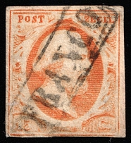 1852 15c Netherlands (Mi 3a, Canceled, CV $170)