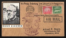 1936 (11 May) United States, Hindenburg airship airmail cover from New York to Cleveland, 1st flight to North America 'Lakehurst - Frankfurt' (Sieger 409 C, CV $50)