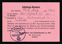 1938 Kiel, Identity Card of Apprentice, Nazi Germany