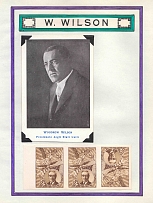 1919 Woodrow Wilson, President of the United States, Italy, Stock of Cinderellas, Non-Postal Stamps, Labels, Advertising, Charity, Propaganda, Postcard (#714)