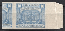 10c Paraguay (Two Side Printing, Double Print, Print Error, MNH)