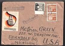 1951 Industrial Exhibition, Munchen - Michigan, Germany, Stock of Cinderellas, Non-Postal Stamps, Labels, Advertising, Charity, Propaganda, Cover