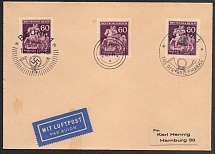 1943 (10 Jan) Sudetenland, Germany, Airmail Cover from Jihlava to Hamburg