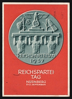 1937 'Nuremberg Party Congress September 6-13', Propaganda Postcard, Third Reich Nazi Germany