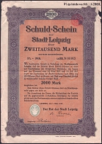 1918 (1 Mar) Leipzig, German Empire, Germany, 5% Promissory Note for 2000 Marks