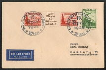 1938 Referendum in Austria Philatelically prepared, but postally used cover with mixed franking