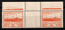 1943-44 Jersey, German Occupation, Germany, Gutter-Pair (Mi. 6 y, CV $40, MNH)