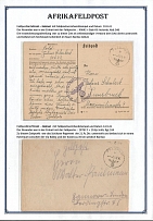 1941 Germany, German Field Post in Africa, Two covers from Bardia - Sollum area to Innsbruck, Field post № 40642, and from Bardia area to Hannover Field post № 28762