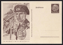1941 Tankman, Occupation of Alsace, Third Reich, Germany, Postal Card