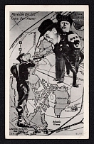 'Reveille for Us. Taps for Them', United States, WWII Anti-Axis Propaganda, Hitler Mussolini Caricatures, Postcard, Mint