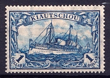 1905-1919 $1 Kiautschou, German Colonies, Kaiser’s Yacht, Germany (Mi. 35)
