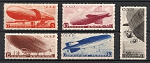 1934 The Airships of the USSR, Soviet Union, USSR, Russia (Full Set, Certificate, MNH)