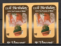 1982 $6 Saint Vincent, British Commonwealth, Pair (INVERTED Center, Print Error, MNH)