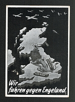 1940 We're move towards England. Propaganda postcard