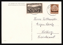 1940 (1 Oct) Luxembourg, German Occupation, Germany, Postcard from Kolberg franked with Mi. 1, 207 (Canceled)