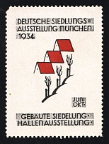 1934 Third Reich, Germany, German Settlement Exhibition, Advertising Stamp, Non-Postal