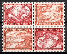 1933 Third Reich, Germany, Wagner, Tete-beche, Zusammendrucke (Mi. W 55, CV $80)