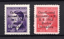 1945 Jaromerice nad Rokytnou, Czechoslovakia, Local Revolutionary Overprints 'Osvobozeni Jaromeric n. R. 8. 5. 1945 Rudou armadou' (Signed, MNH)