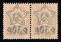 1922 30r RSFSR, Russia, Pair (Zag. 67 Tв, Zv. 68 var, Typography, OFFSET of Overprints, CV $50, MNH)