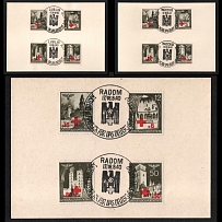 1940 (17 - 18 Aug) 'Red Cross', General Government, Third Reich, Nazi Germany, Souvenir Sheets (Commemorative Cancellations)