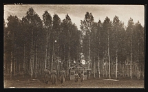 1917-1920 'A camping church in the forest', Czechoslovak Legion Corps in WWI, Russian Civil War, Postcard