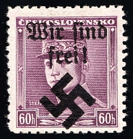 1939 60h Moravia-Ostrava, Bohemia and Moravia, Germany Local Issue (Mi. 8, Type I, Signed, CV $30, MNH)
