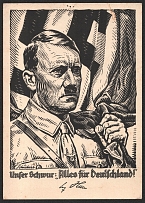 1934 'Our oath  Everything for Germany', Propaganda Postcard, Third Reich Nazi Germany