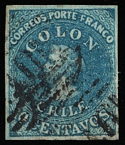 1854 10c Chile, South America (Mi 2IIb, Canceled, CV $180)