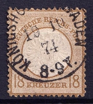 1872 18kr German Empire, Large Breast Plate, Germany (Mi. 28, Certificate, Canceled, CV $3,640)