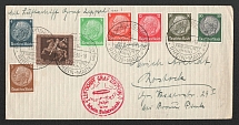 1938 (1 Dec) Germany, Graf Zeppelin II airship airmail cover from Frankfurt to Rostock, Flight to Sudetenland (Sieger 456)