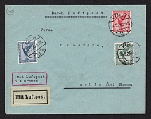 1926 (24 May) Germany, Third Reich Airmail cover from Koln to Achim
