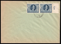1944 (_) Third Reich, Germany, Cover franked with Mi. 846 (Margin, Plate Number, CV $90)